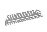 Swimming swimmer swim silver brushed chrome stainless steel black matte medal medals wall display hanger holder rack
